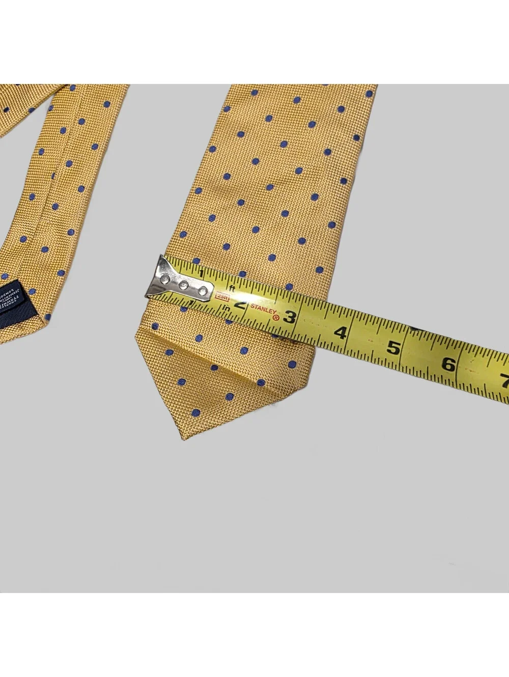 Charles Tyrwhitt Silk Necktie Granadine Polka dots  Yellow Woven Tie 59 x 3.5